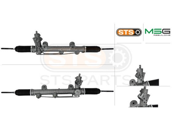 Crémaillère de direction hydraulique avec tiges