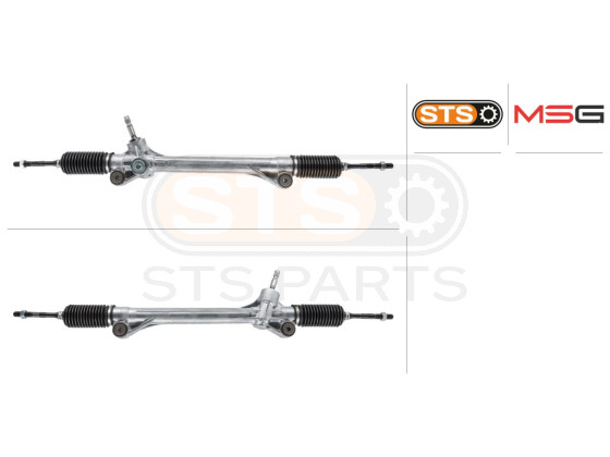 Steering rack without steering gear with rods
